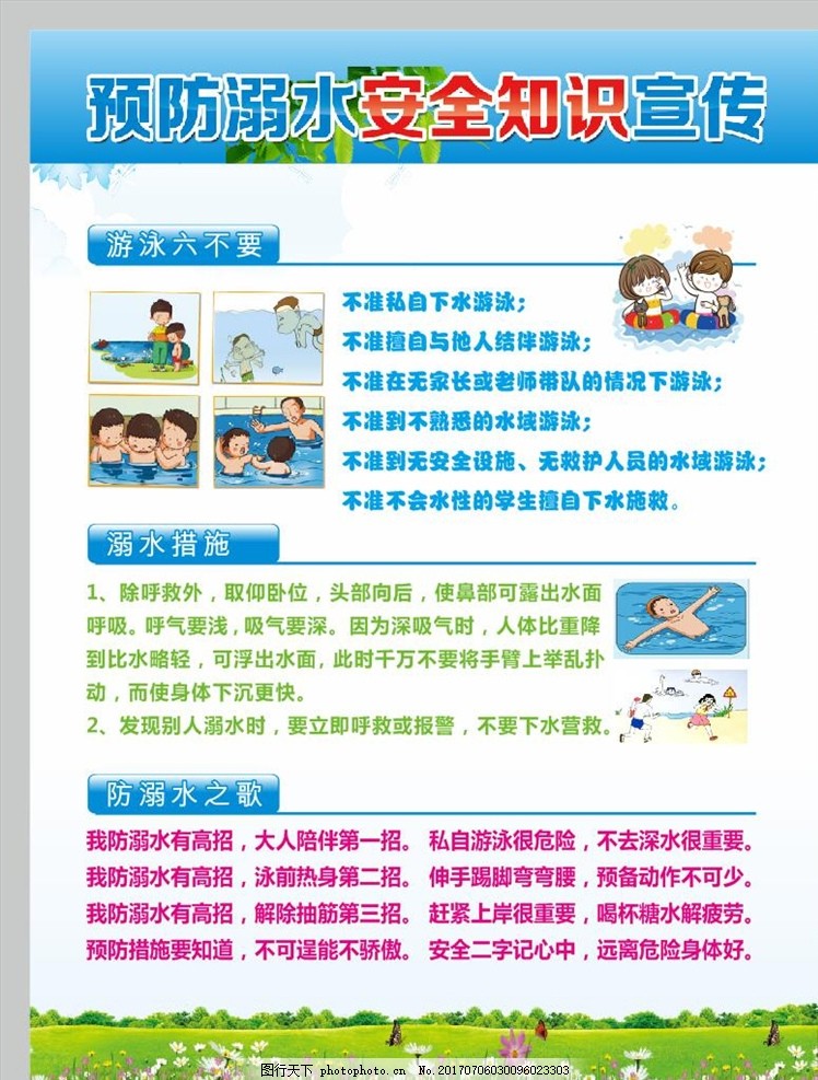 防溺水知识宣传图片